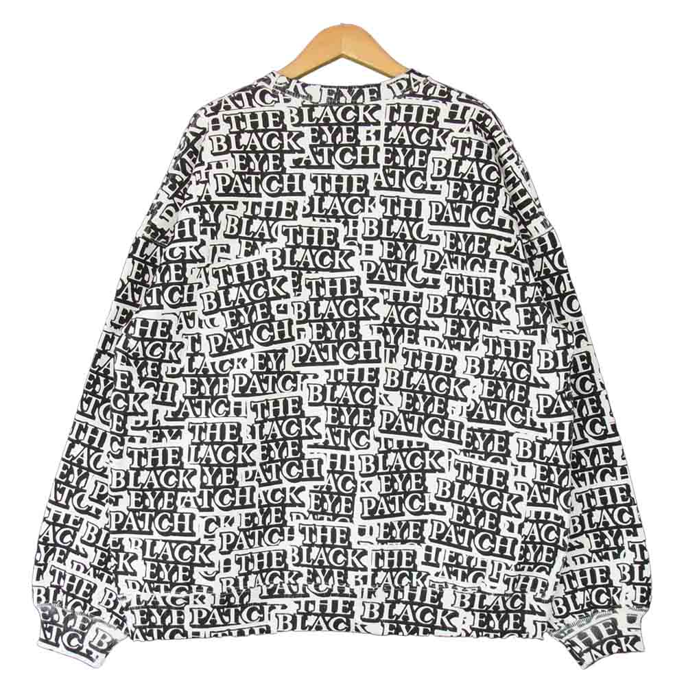 ブラックアイパッチ 20AW BEPFW20TP15 STICKER-COVERED CREW SWEAT ホワイト系 XL【新古品】【未使用】【中古】