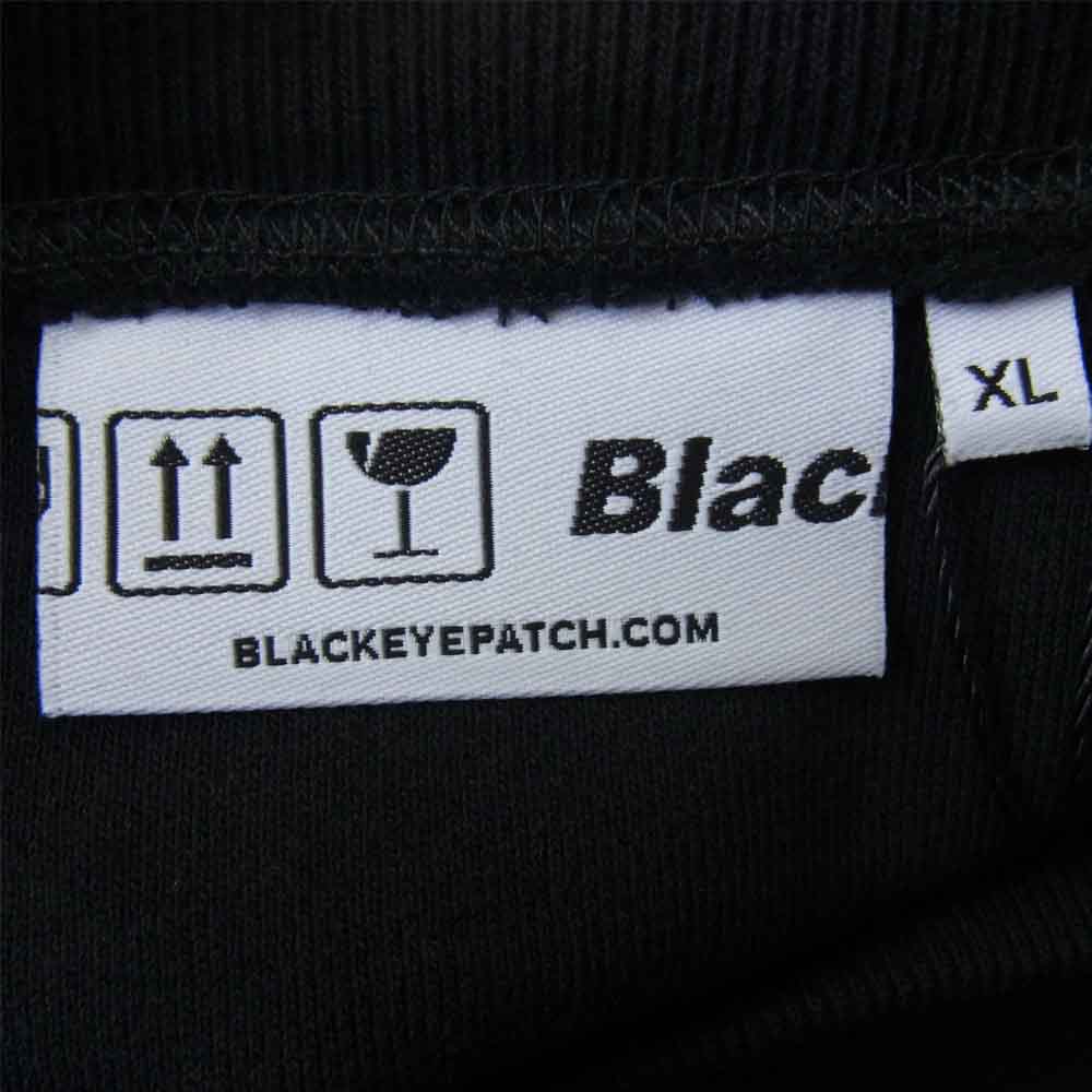 ブラックアイパッチ 21SS BEPSS21TP16 HANDLE WITH CARE CREW SWEAT 取り扱い注意 ロゴ刺繍 ブラック系 XL【新古品】【未使用】【中古】