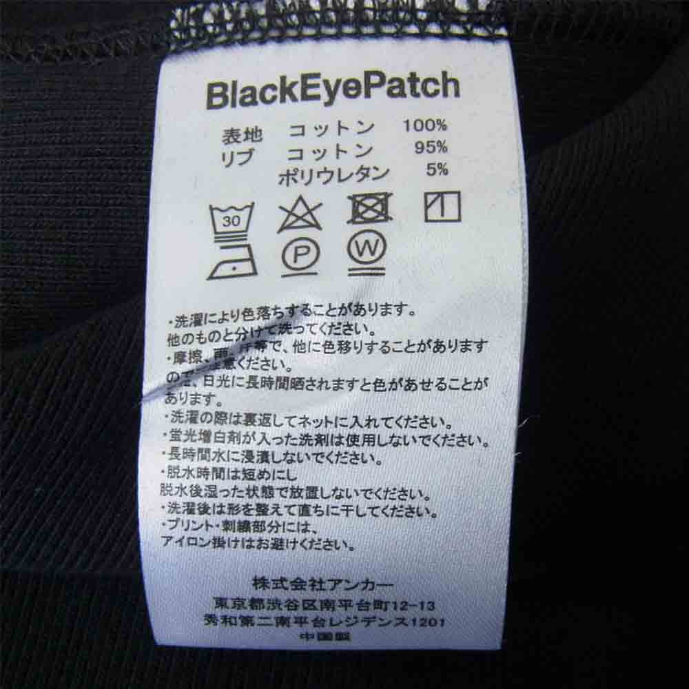 ブラックアイパッチ 21SS BEPSS21TP16 HANDLE WITH CARE CREW SWEAT 取り扱い注意 ロゴ刺繍 ブラック系 XL【新古品】【未使用】【中古】