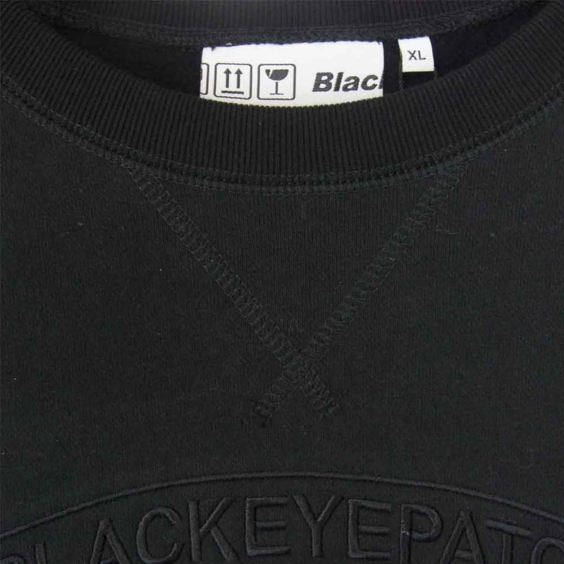 ブラックアイパッチ 20AW BEPPF20TP04 COLLEGE CREW SWEAT カレッジ クルー ブラック系 XL【新古品】【未使用】【中古】