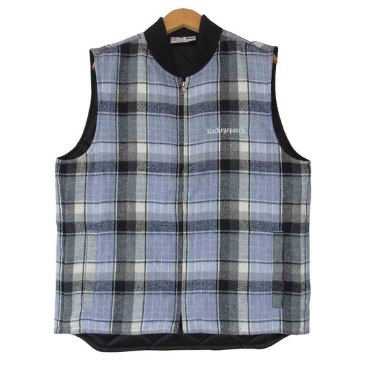 ブラックアイパッチ 21SS BEPSS210T08 CHECKED PUFF VEST チェック 中綿 ブルー系 M【新古品】【未使用】【中古】
