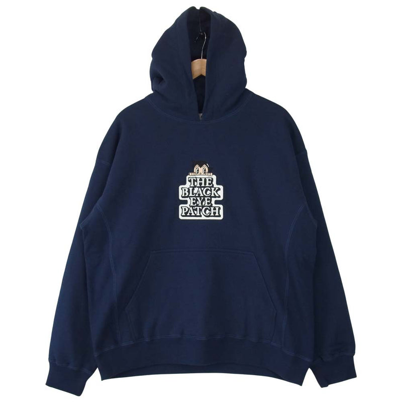 ブラックアイパッチ 20AW BEPFW20EI18 FLYING OG LABEL HOODIE 鉄腕アトム ラベル ネイビー系 XL【新古品】【未使用】【中古】