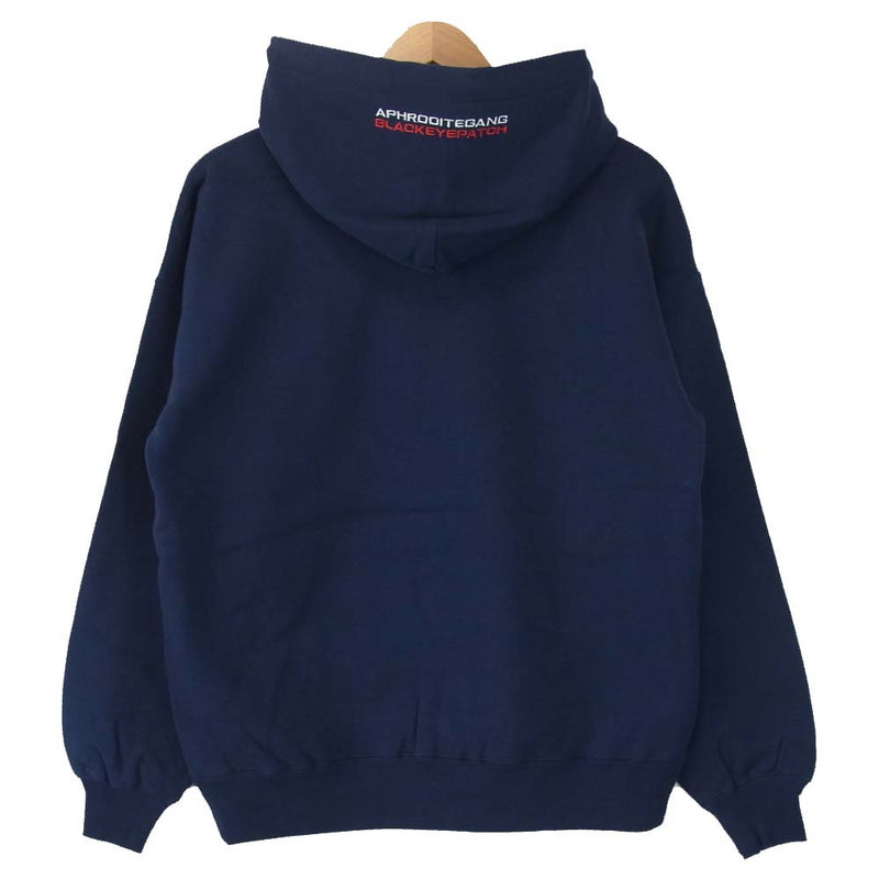 ブラックアイパッチ 21SS BEPSS21EI06 × APHRODITE GANG HOLDINGS HOODIE 舐達磨 ネイビー系 M【新古品】【未使用】【中古】