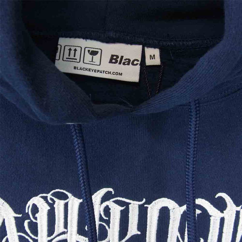 ブラックアイパッチ 21SS BEPSS21EI06 × APHRODITE GANG HOLDINGS HOODIE 舐達磨 ネイビー系 M【新古品】【未使用】【中古】