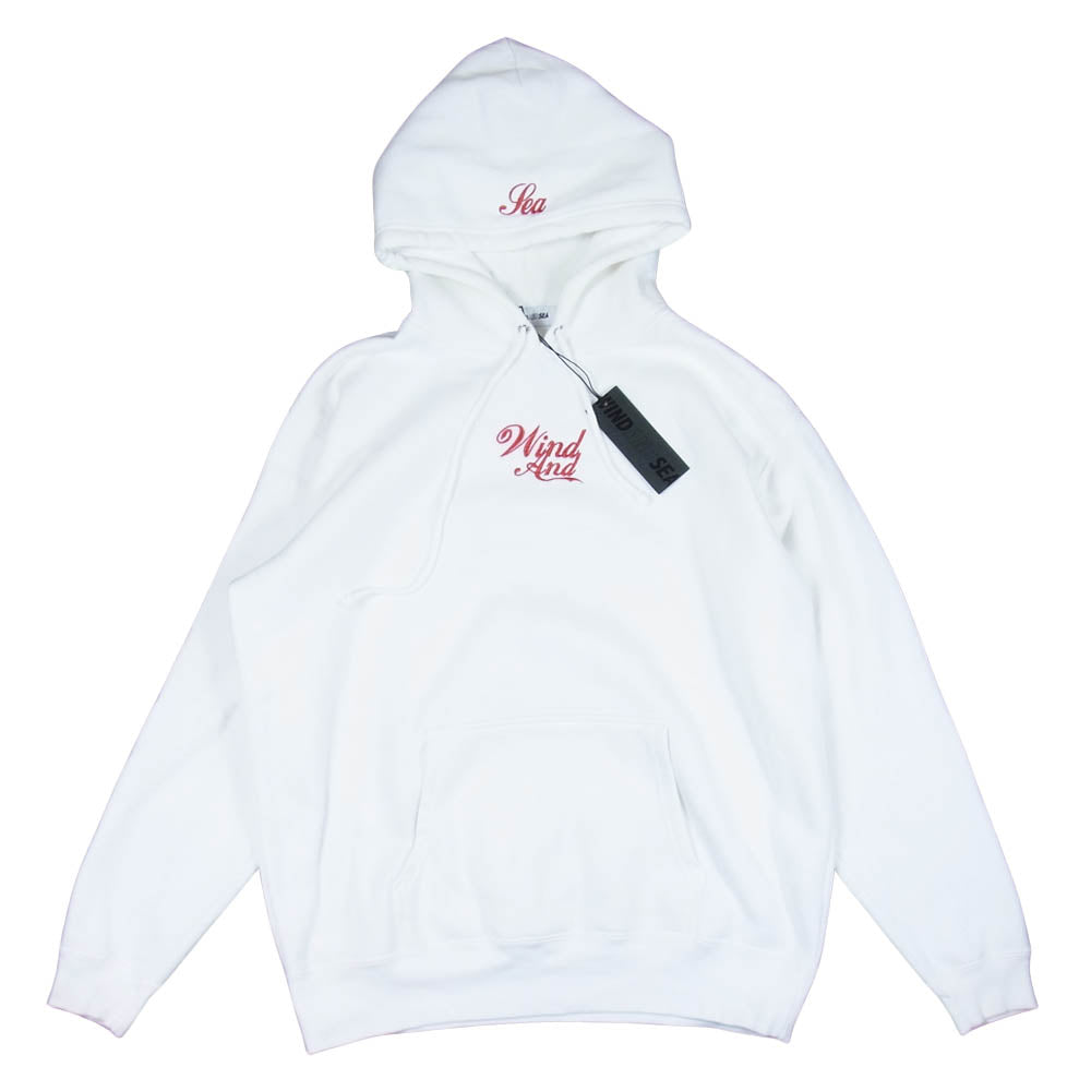 WIND AND SEA ウィンダンシー WDS-19A-SW-06 GLITTER WDS HOODIE グリッター ロゴ刺繍 フーディ ホワイト系 L【新古品】【未使用】【中古】