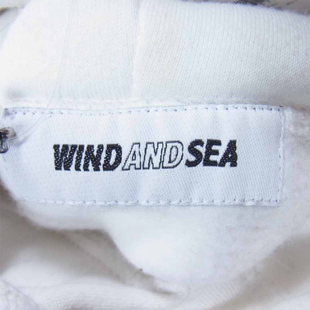 WIND AND SEA ウィンダンシー WDS-19A-SW-06 GLITTER WDS HOODIE グリッター ロゴ刺繍 フーディ ホワイト系 L【新古品】【未使用】【中古】