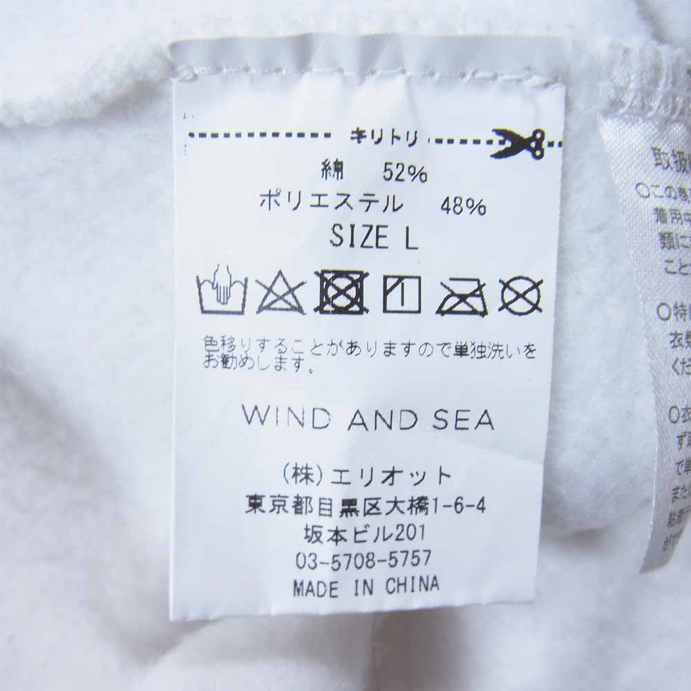 WIND AND SEA ウィンダンシー WDS-19A-SW-06 GLITTER WDS HOODIE グリッター ロゴ刺繍 フーディ ホワイト系 L【新古品】【未使用】【中古】