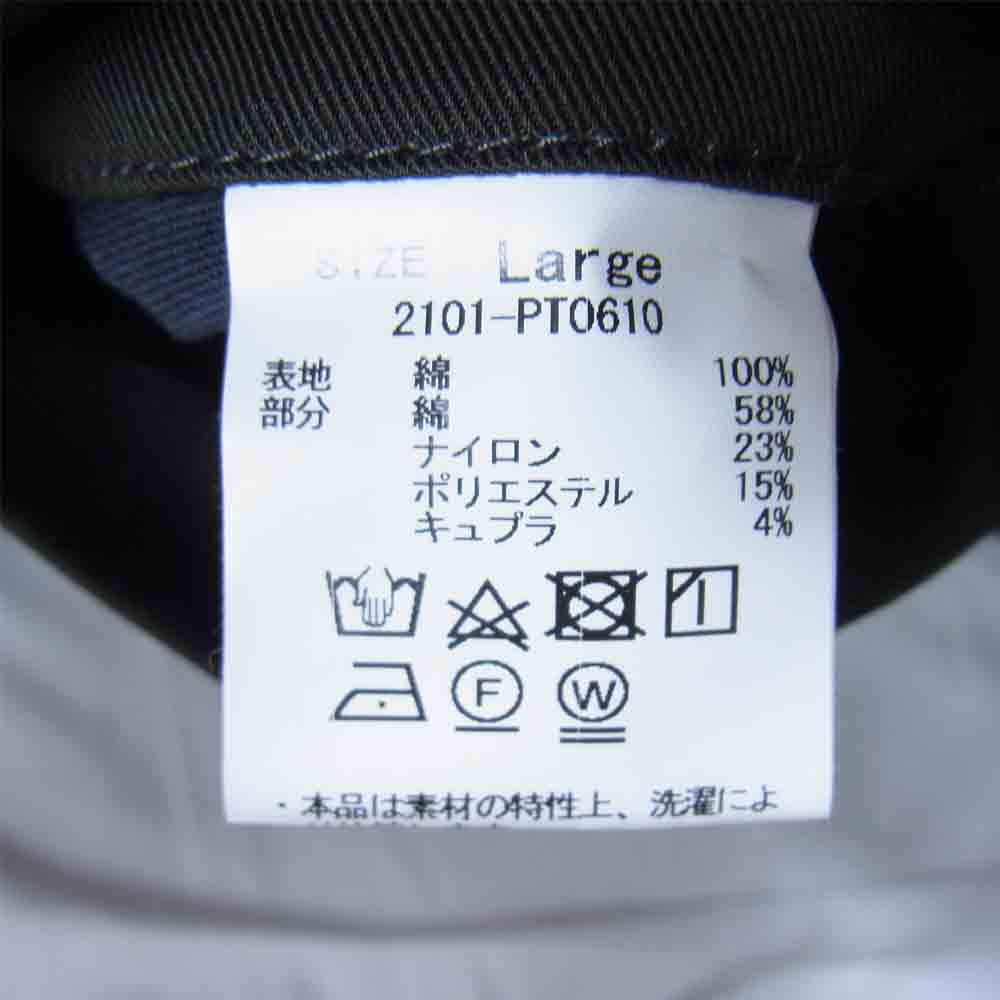 クオン 21SS 2101-PT0610 Belted Chino Pants ワンタック ベルテッド チノ パンツ チャコール系 L【新古品】【未使用】【中古】