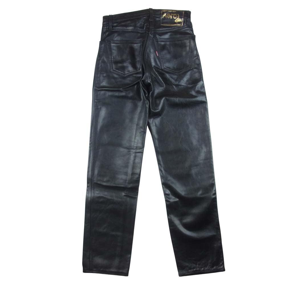 AERO LEATHER エアロレザー ステアハイド レザー パンツ ブラック系 30【中古】