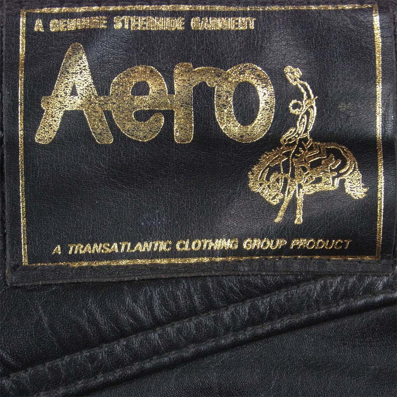 AERO LEATHER エアロレザー ステアハイド レザー パンツ ブラック系 30【中古】