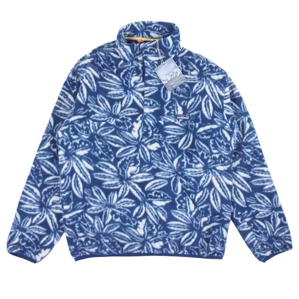 patagonia パタゴニア 94SS 25205 デッドストック 94年 USA製 雪無し Print Lightweight Synchilla Snap-T IKN プリント LW シンチラ スナップ T フリース プルオーバー ネイビー系 M【新古品】【未使用】【中古】