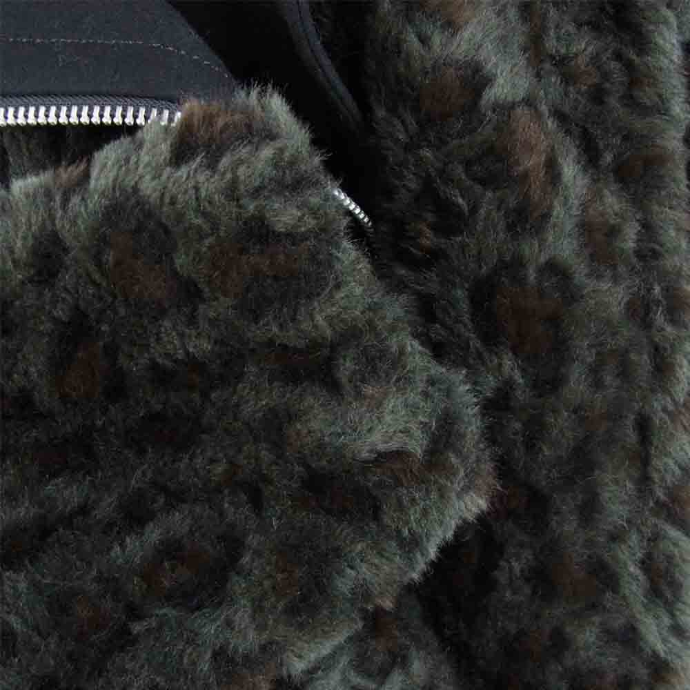 Sacai サカイ 19AW 19-04546 フェイクファー レオパード レイヤード ライダース ジャケット グレー系【美品】【中古】