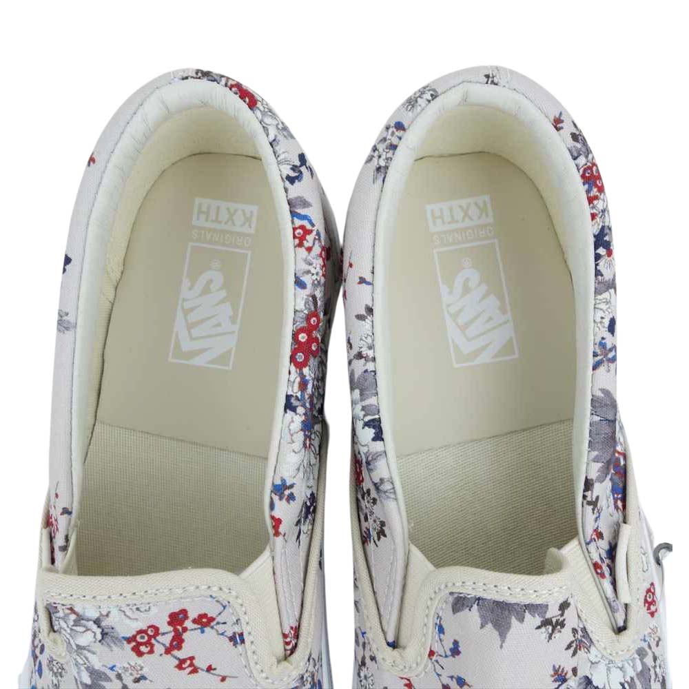 VANS バンズ VN0A45JK6BZ Vault ボルト × Kith キス 10th Anniversary Og Classic Slip-on Floral Turtledove フローラル クラシック スリッポン グレー系 ベージュ系 26cm【新古品】【未使用】【中古】