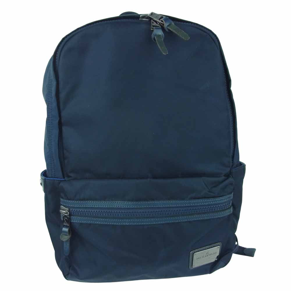 マキャベリック 3106‐10111 SIERRA BACKPACK バックパック リュック デイパック ナイロン 牛革 ネイビー系【中古】