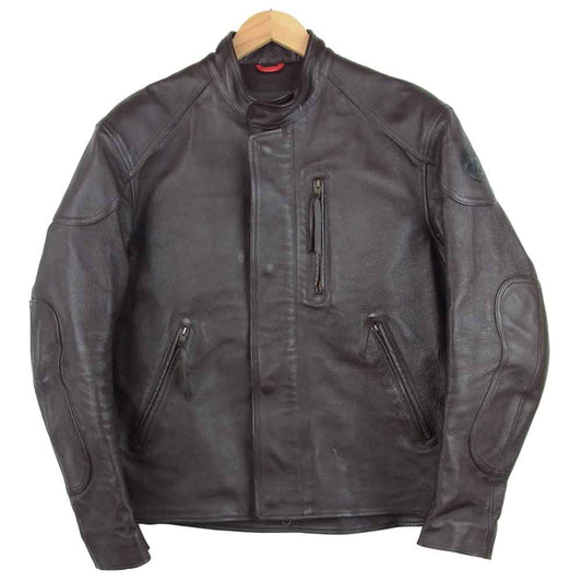 ジンバ 牛革製 ライディング レザー ジャケット ダークブラウン系 LL【中古】