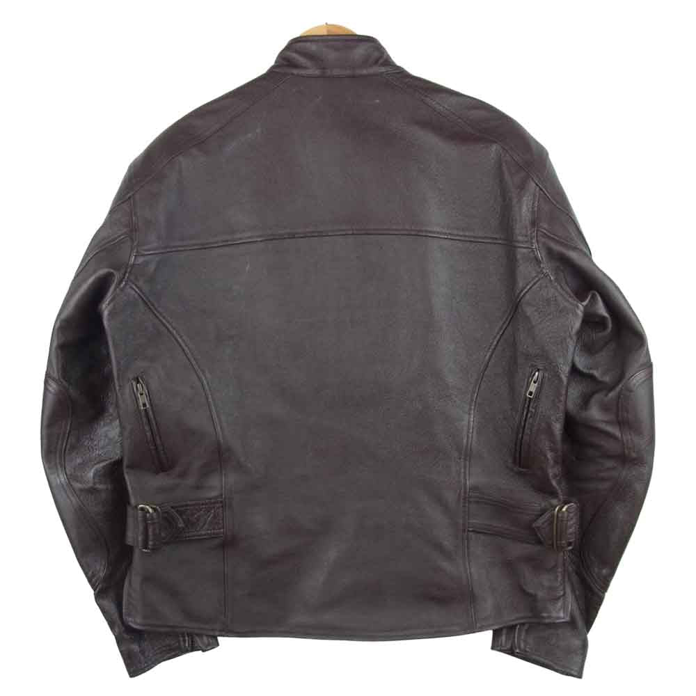 ジンバ 牛革製 ライディング レザー ジャケット ダークブラウン系 LL【中古】