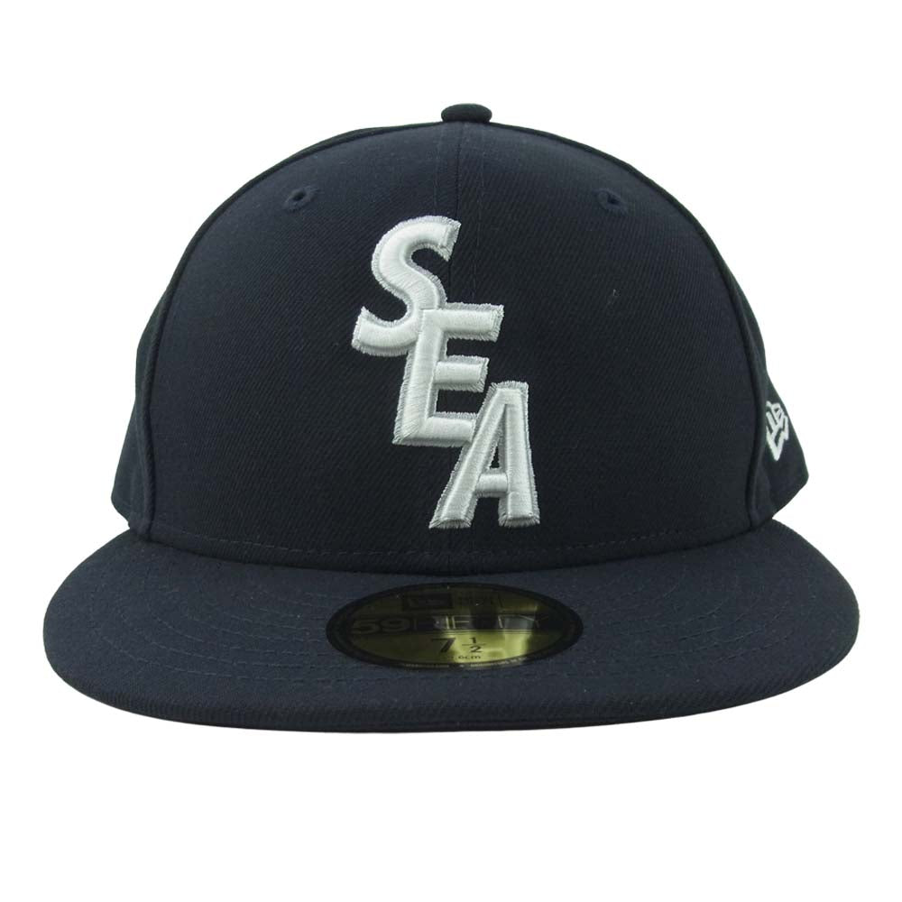 WIND AND SEA ウィンダンシー WDS-ERA-01 NEW ERA ニューエラ 59FIFTY CAP キャップ 帽子 ダークネイビー系 7.5【美品】【中古】
