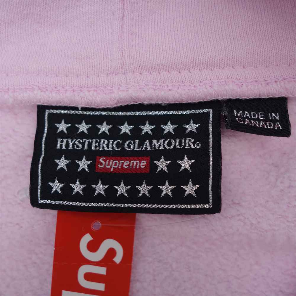 Supreme シュプリーム 21SS × HYSTERIC GLAMOUR ヒステリックグラマー Zip Up Hooded Sweatshirt ジップアップ スウェット パーカー ピンク系 L【美品】【中古】