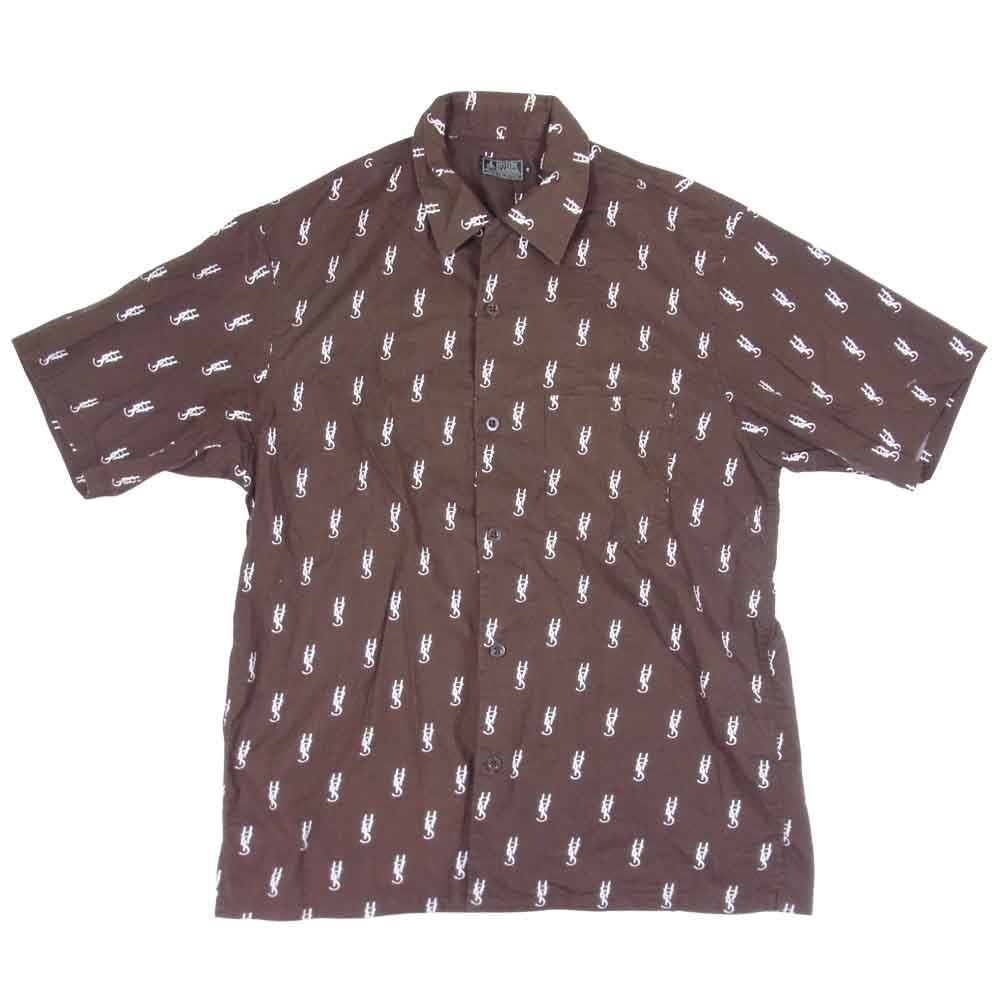 HYSTERIC GLAMOUR ヒステリックグラマー 20SS 02201AH09 HYS MONOGRAM柄 オープンカラーシャツ シャツ ブラウン系 M【中古】