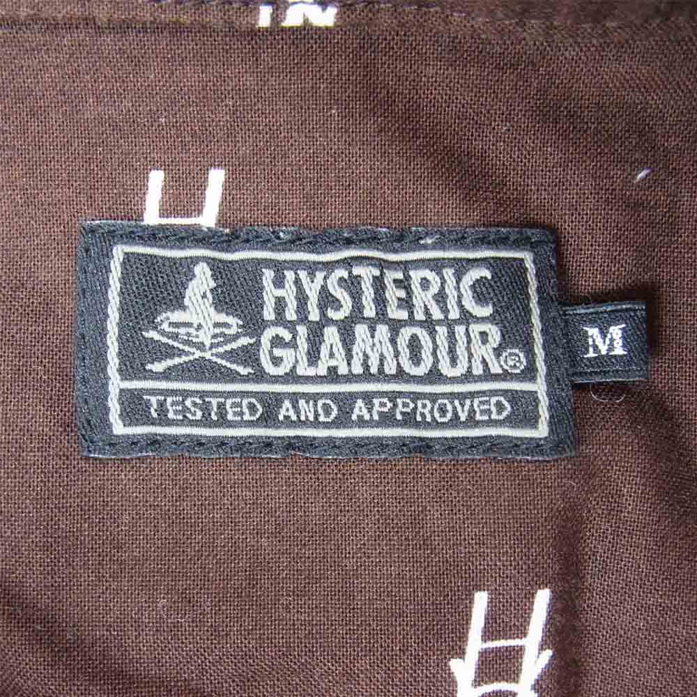 HYSTERIC GLAMOUR ヒステリックグラマー 20SS 02201AH09 HYS MONOGRAM柄 オープンカラーシャツ シャツ ブラウン系 M【中古】