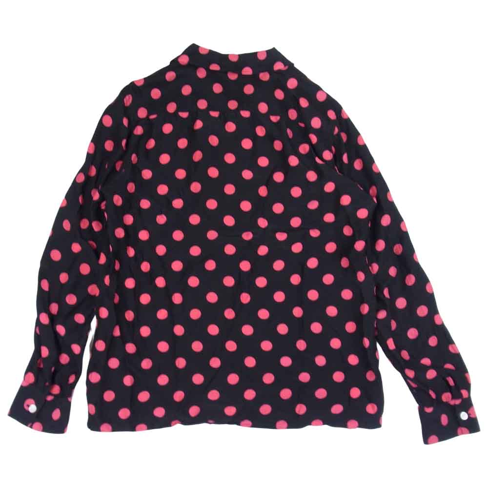 WACKO MARIA ワコマリア 12AW-DOT-SHI02 BIG DOTS SHIRT シルク混 ビッグ ドット オープンカラー シャツ ブラック系 L【中古】