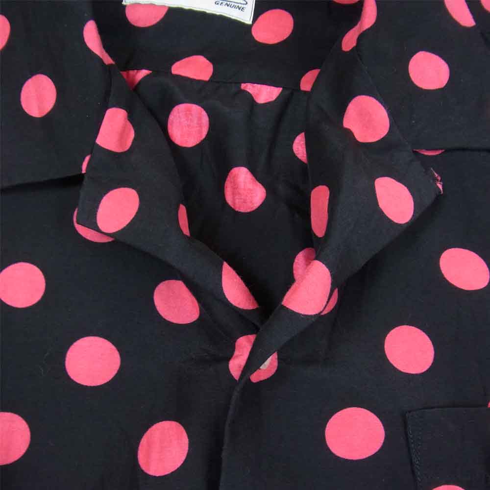 WACKO MARIA ワコマリア 12AW-DOT-SHI02 BIG DOTS SHIRT シルク混 ビッグ ドット オープンカラー シャツ ブラック系 L【中古】