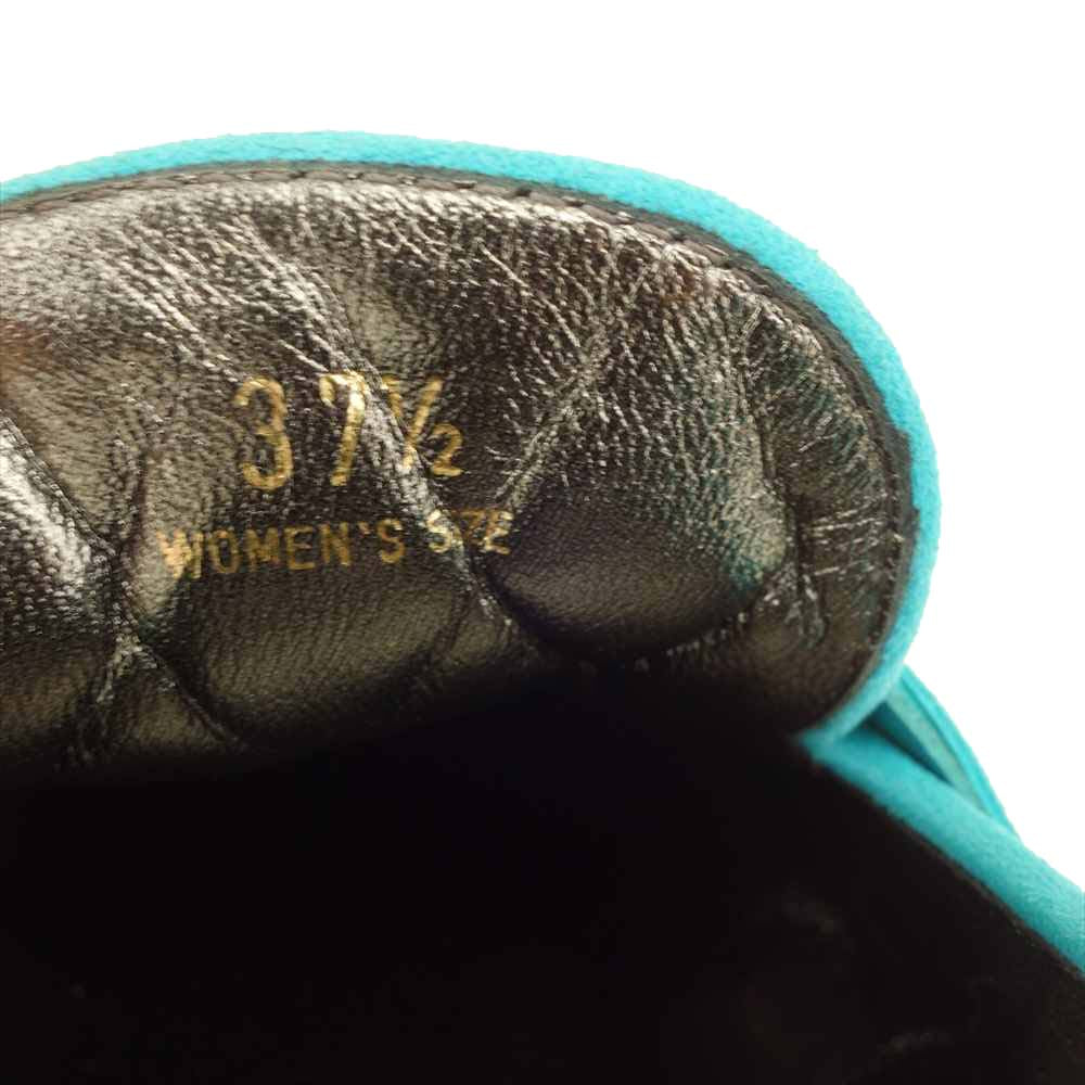 TOD’S トッズ ダブルT スエード キルティング ローファー シューズ ライトブルー系 37 1/2【美品】【中古】