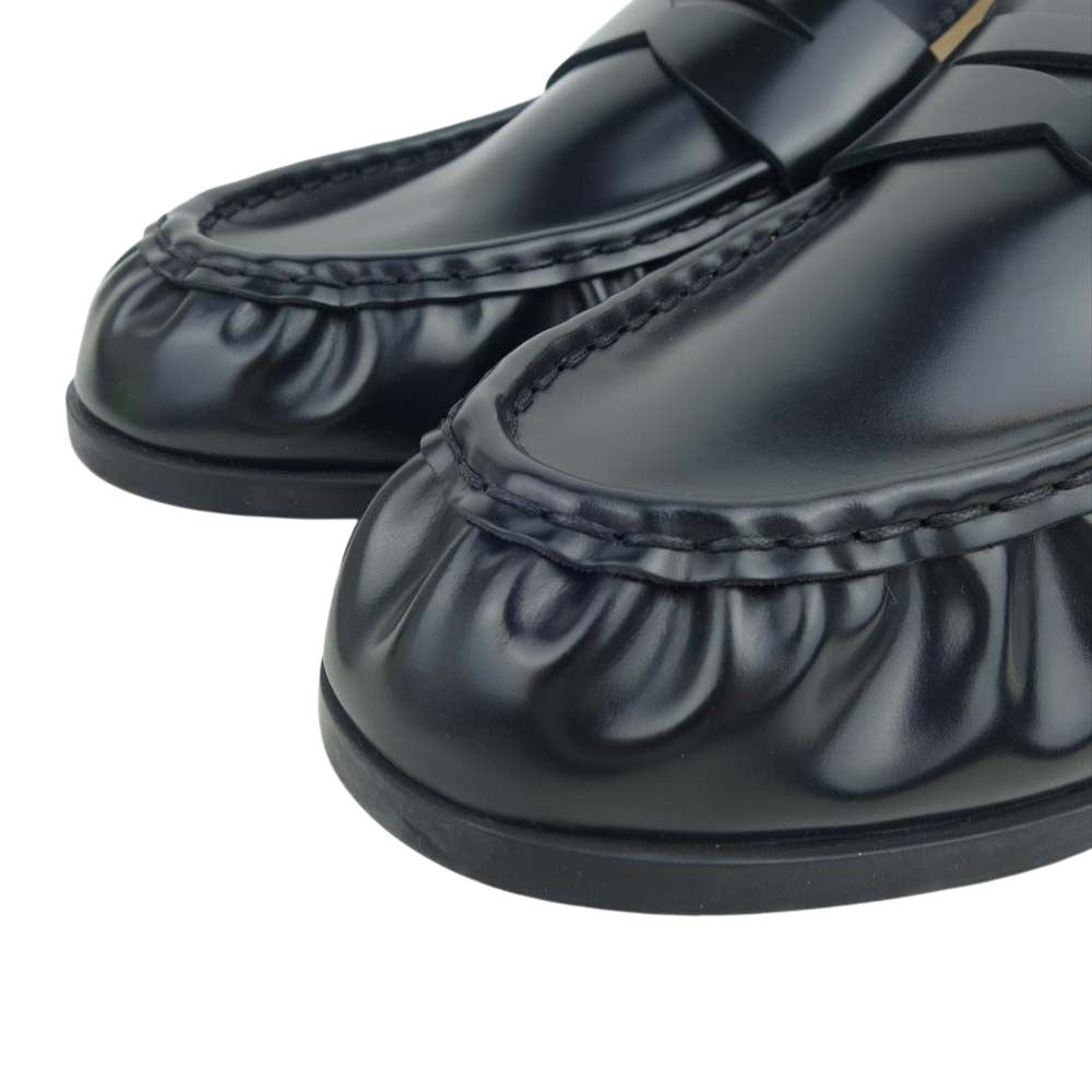 TOD’S トッズ XXW02E0EC60OG9B999 GOMMA DES 02E MOCASSINO レザー モカシン ローファー シューズ ブラック系 40 1/2【新古品】【未使用】【中古】