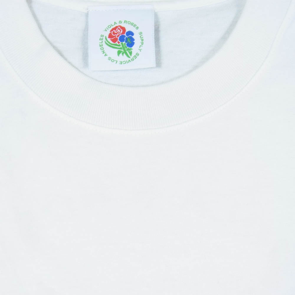 ヴィオラアンドローゼス × VIOLA&ROSES LOGO BIG TEE ヴィオラアンドローゼス ロゴ刺繍 半袖 Tシャツ ホワイト系 XL【新古品】【未使用】【中古】