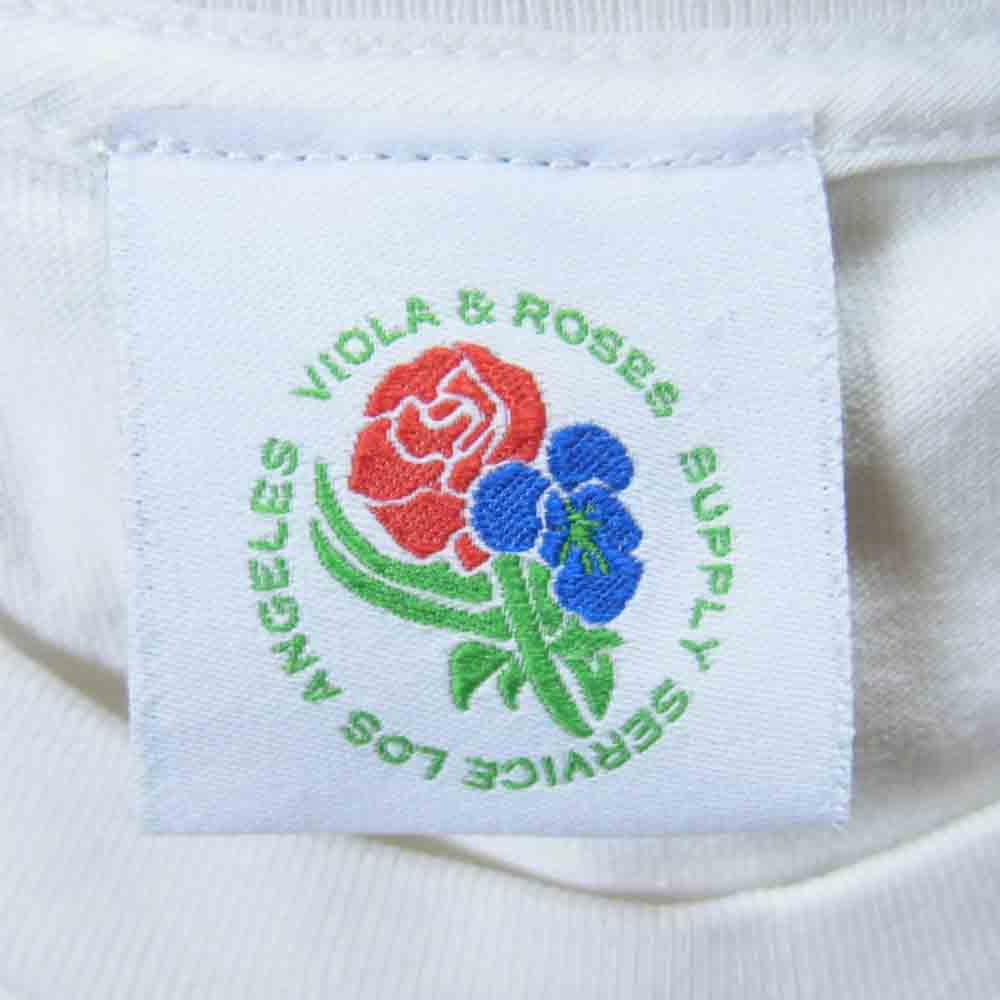 ヴィオラアンドローゼス × VIOLA&ROSES LOGO BIG TEE ヴィオラアンドローゼス ロゴ刺繍 半袖 Tシャツ ホワイト系  XL【新古品】【未使用】【中古】