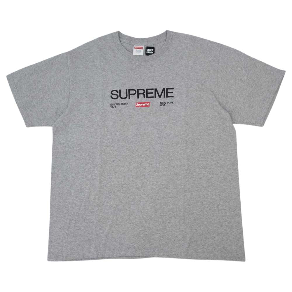 Supreme シュプリーム 21AW Est. 1994 Tee 半袖 Tシャツ グレー系 L【新古品】【未使用】【中古】