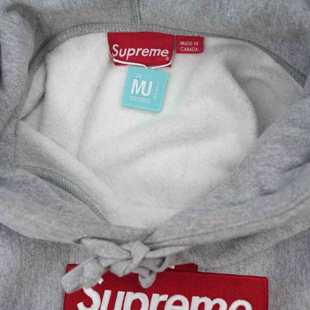 Supreme シュプリーム 20AW Cross Box Logo Hooded Sweatshirt クロス ボックス ロゴ スウェット プルオーバー パーカー グレー系 L【中古】