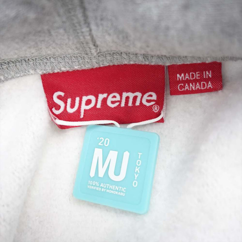 Supreme シュプリーム 20AW Cross Box Logo Hooded Sweatshirt クロス ボックス ロゴ スウェット プルオーバー パーカー グレー系 L【中古】