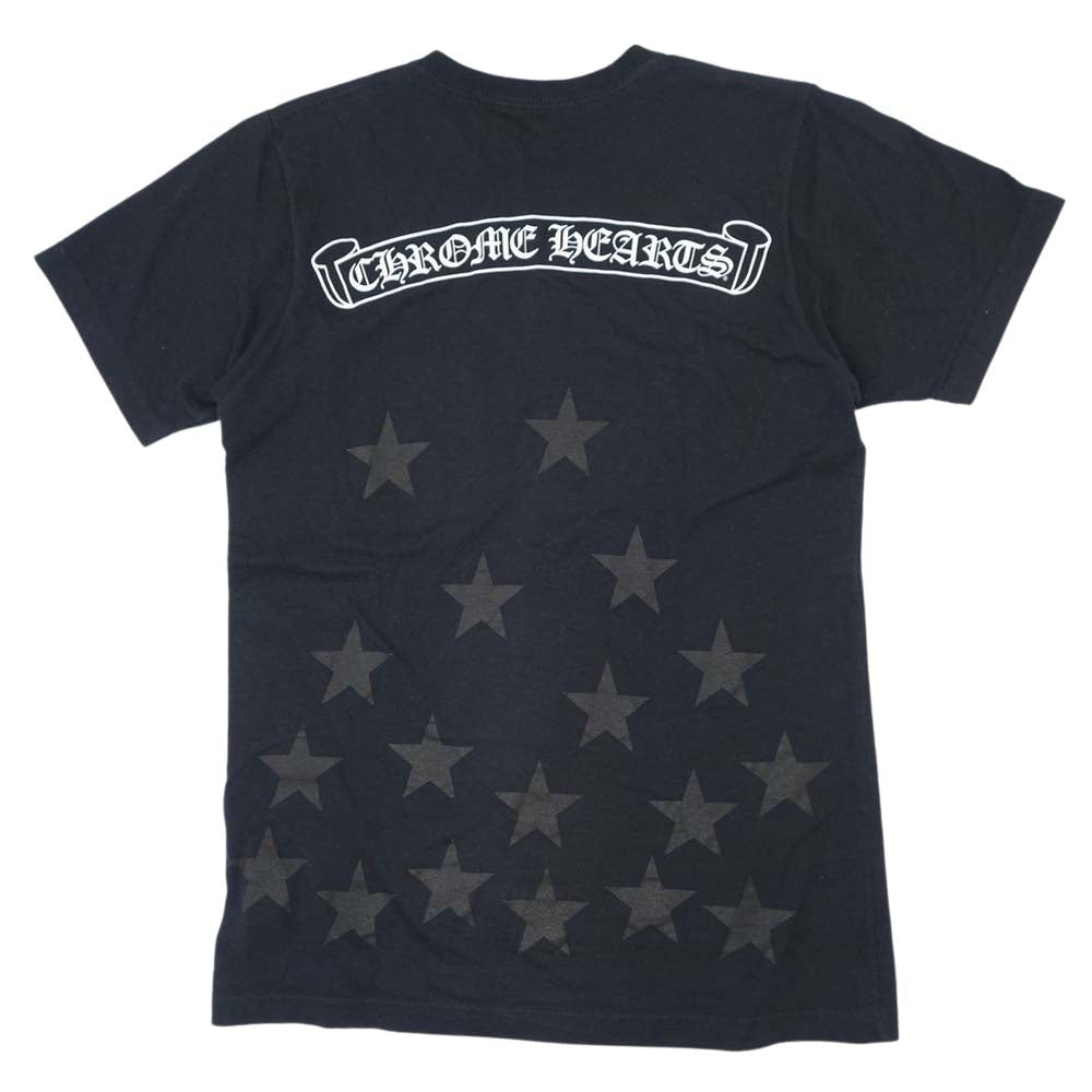 CHROME HEARTS クロムハーツ（原本無） 国内正規品 USA製 スクロールラベル ホースシュー スター プリント ポケット Ｔシャツ ブラック系 S【中古】