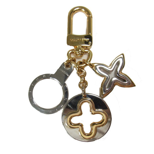 LOUIS VUITTON ルイ・ヴィトン M66133 ポルトクレ アンソレンス メタリック キーホルダー チャーム ゴールド系【中古】