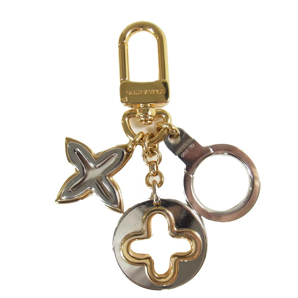 LOUIS VUITTON ルイ・ヴィトン M66133 ポルトクレ アンソレンス メタリック キーホルダー チャーム ゴールド系【中古】