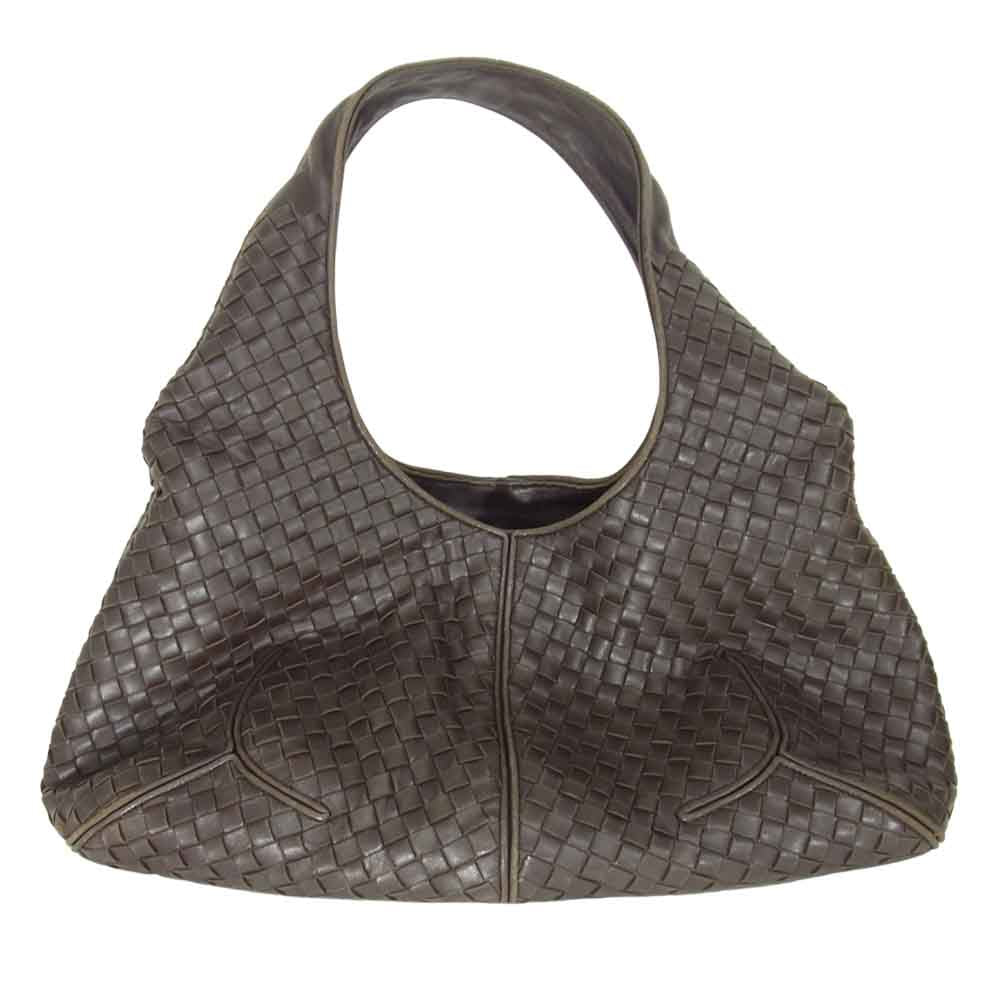 BOTTEGAVENETA ボッテガヴェネタ イントレチャート ハンドバッグ ブラウン系【中古】