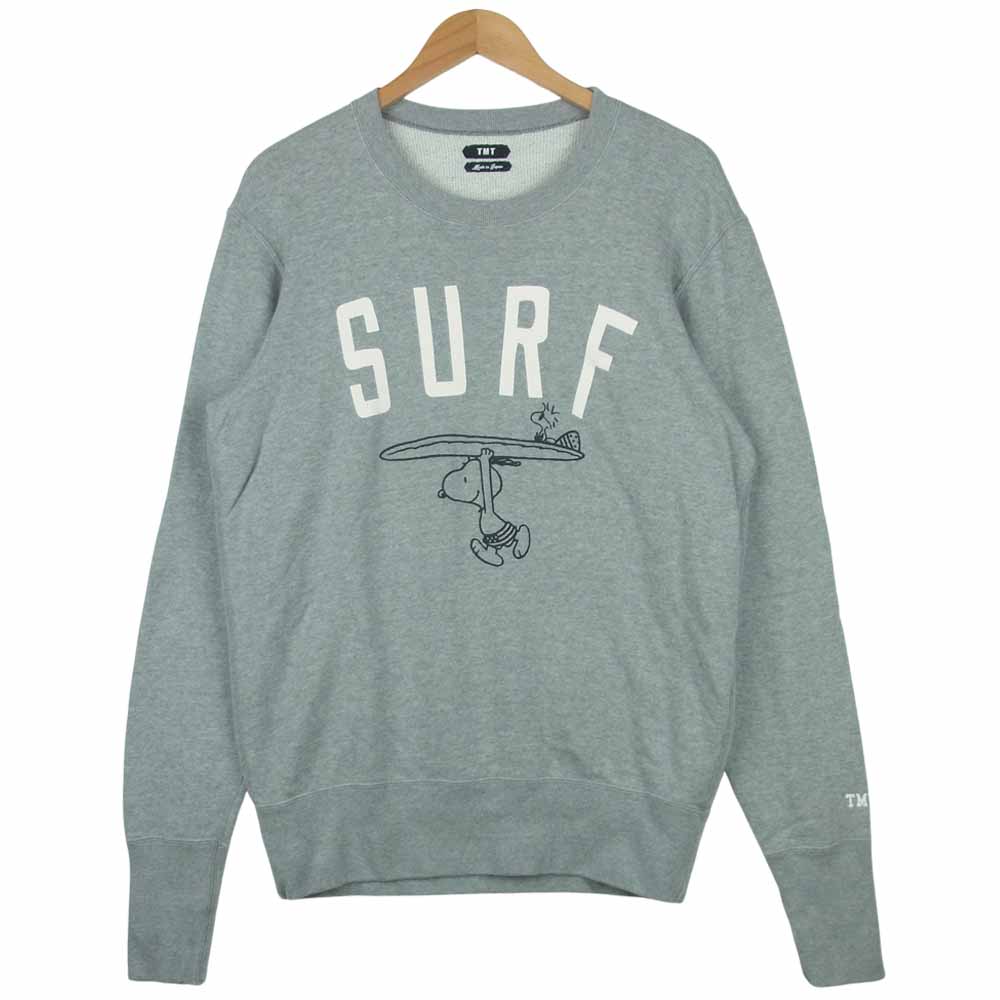 TMT ティーエムティー TSW-S21PN03 PEANUTS ピーナッツ SURF サーフ トレーナー スウェット グレー系 XL【中古】