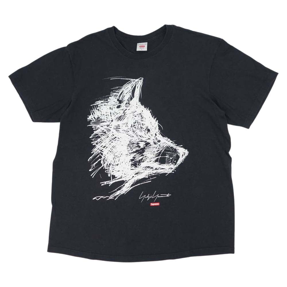 Supreme シュプリーム 20AW × Yohji Yamamoto ヨウジヤマモト Scribble Wolf Tee ウルフ Tシャツ ブラック系 L【中古】