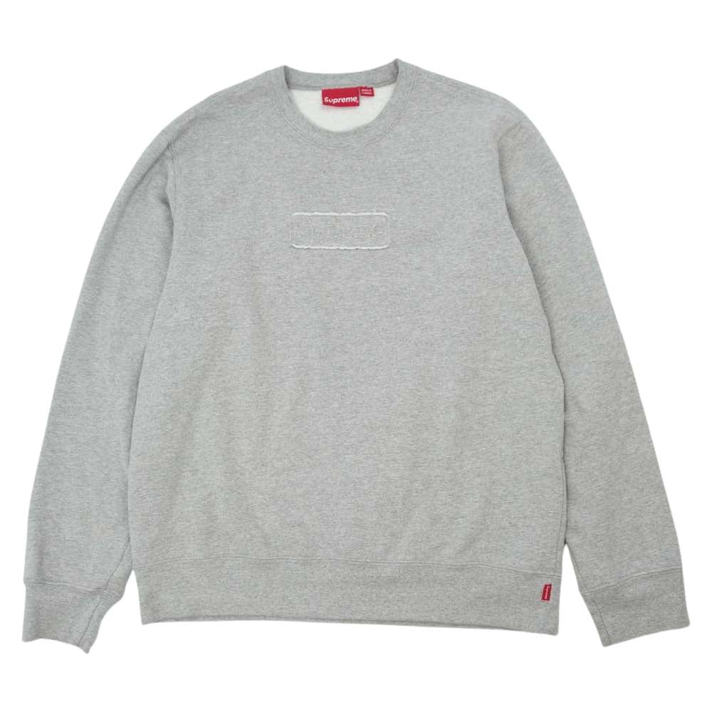 Supreme シュプリーム 20SS Cutout Logo Crewneck カットアウト ボックス ロゴ クルーネック スウェット シャツ トレーナー グレー系 M【中古】