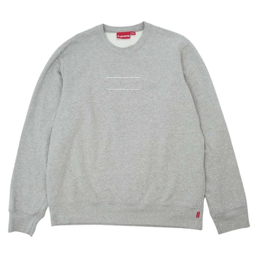Supreme シュプリーム 20SS Cutout Logo Crewneck カットアウト ボックス ロゴ クルーネック スウェット シャツ トレーナー グレー系 M【中古】