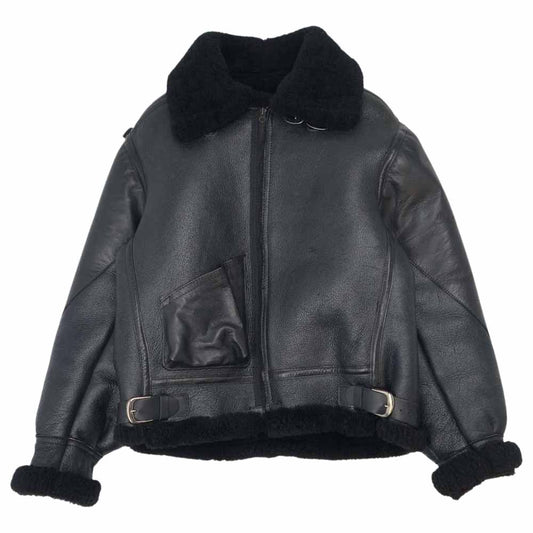 VANSON バンソン B-3 ボア ムートン ジャケット ブラック系 36【中古】