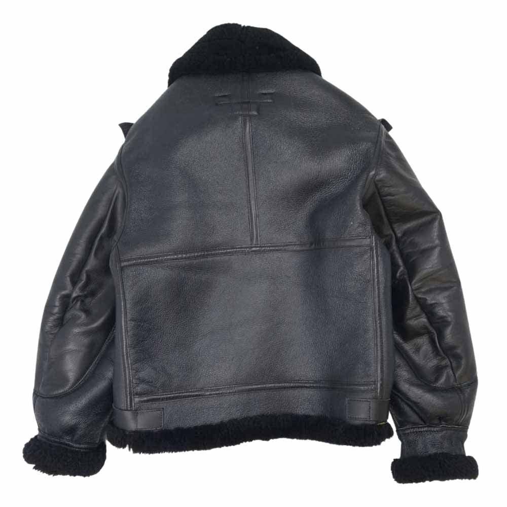 VANSON バンソン B-3 ボア ムートン ジャケット ブラック系 36【中古】