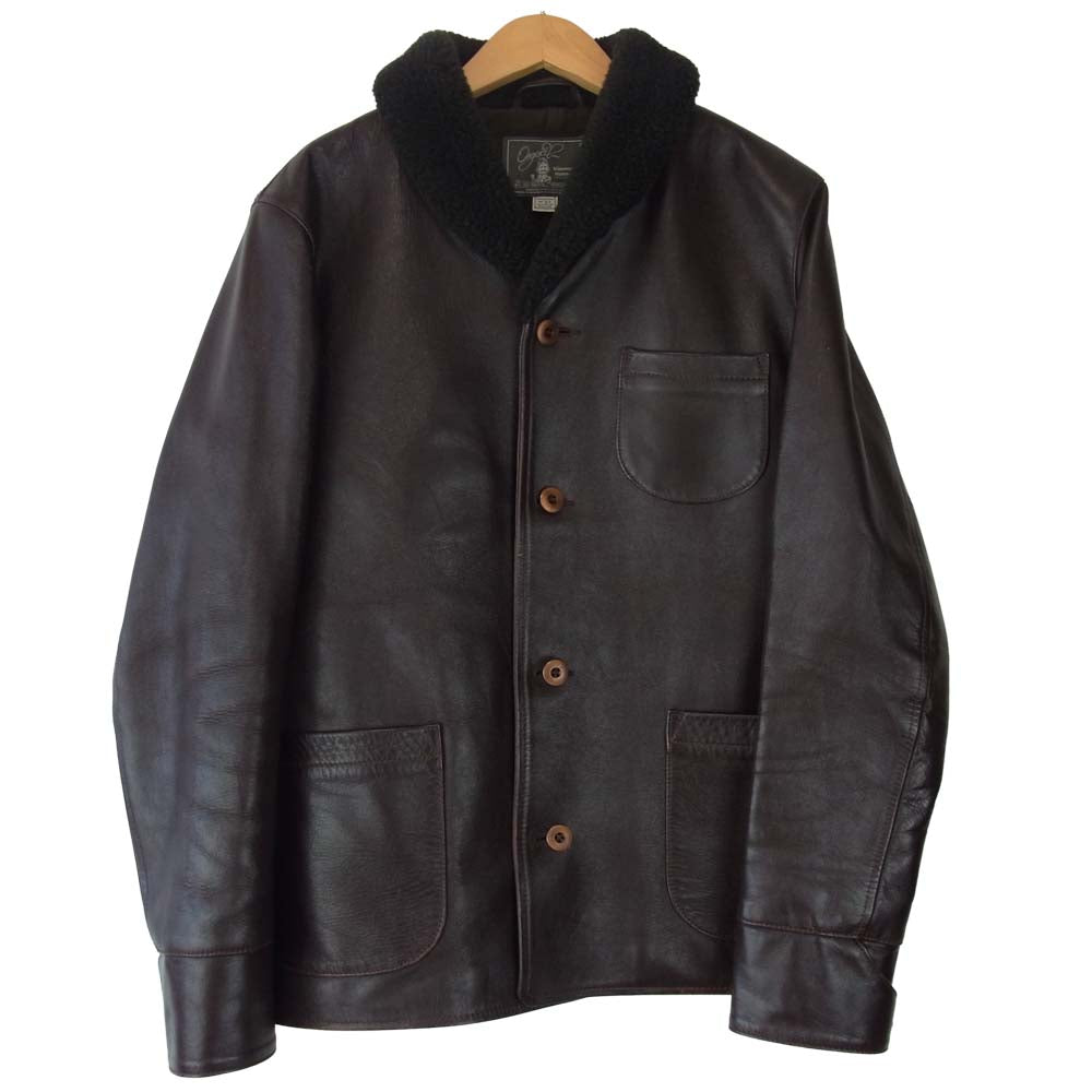 ORGUEIL オルゲイユ 襟ボア ホースハイド カーコート ブラウン系 38【中古】