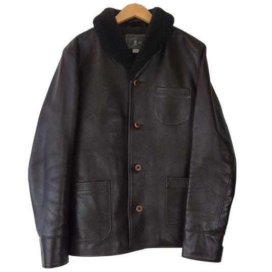 ORGUEIL オルゲイユ 襟ボア ホースハイド カーコート ブラウン系 38【中古】