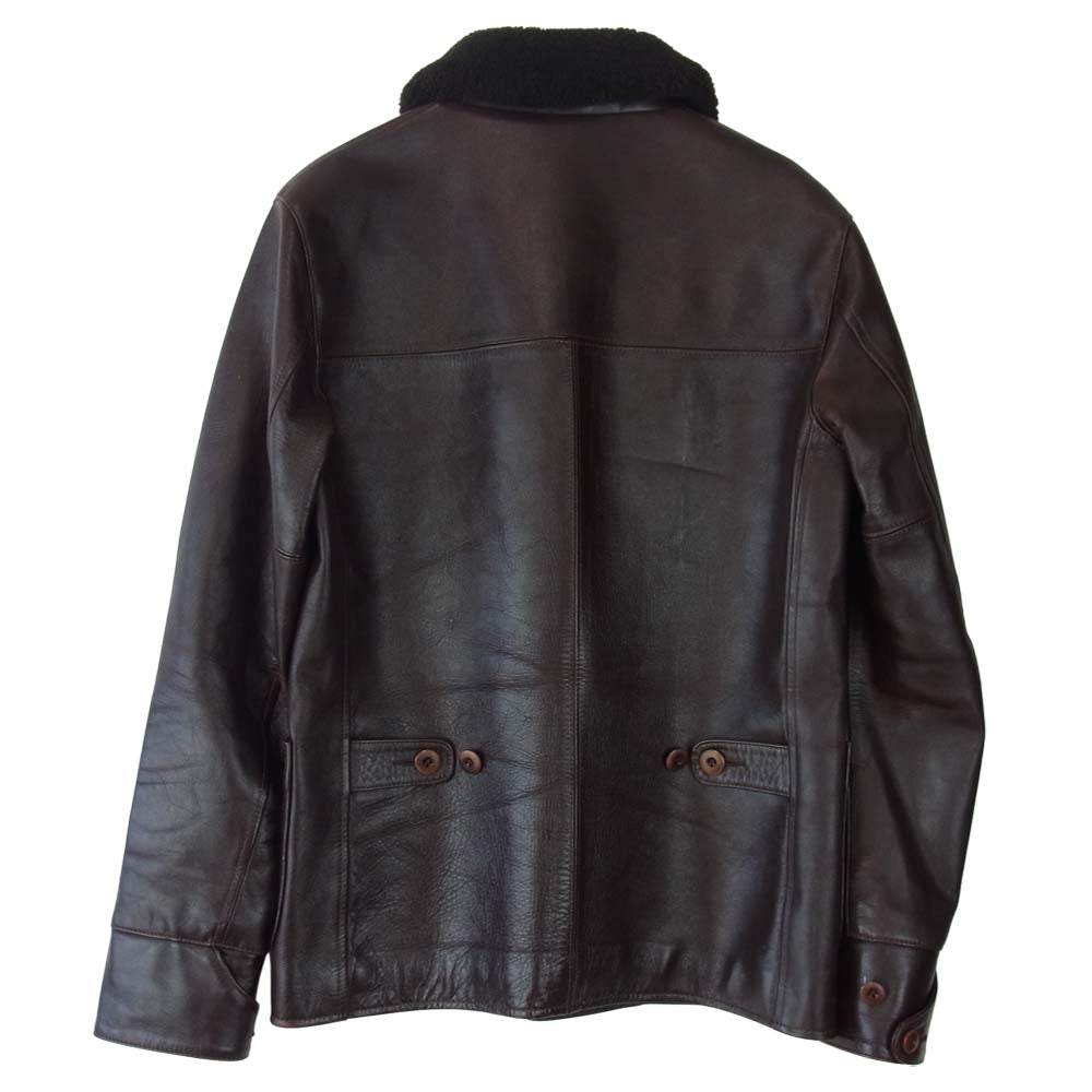 ORGUEIL オルゲイユ 襟ボア ホースハイド カーコート ブラウン系 38【中古】