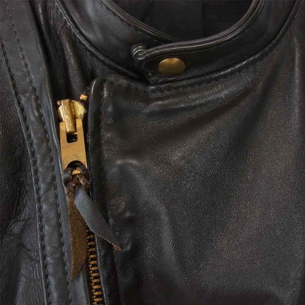 LANGLITZ LEATHERS ラングリッツレザーズ 70s~80s デカTALON 白タグ カスケード レザー ライダース ジャケット ブラウン系【中古】