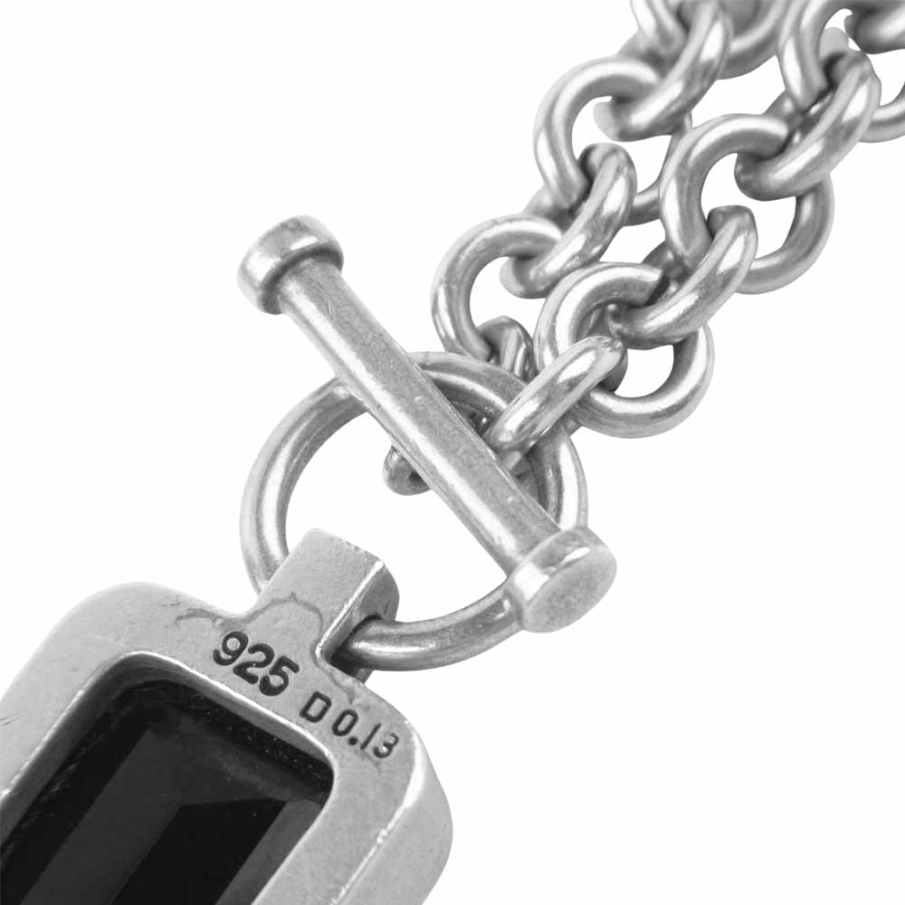 Justin Davis ジャスティンデイビス SNJ115 ONYX SQUARE STONE NECKLACE エミネム ネックレス シルバー系【中古】