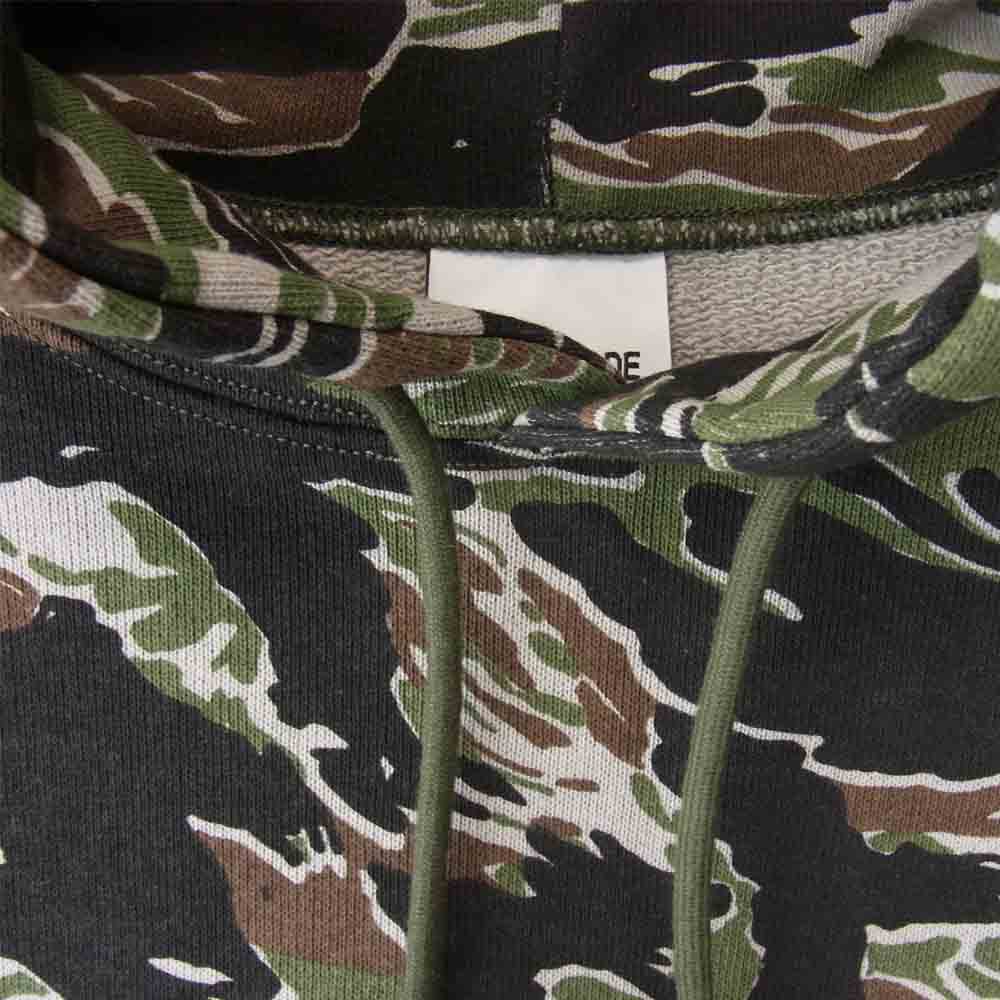 READY MADE レディメイド RE-CO-CM-00-00-196 HOODIE タイガーカモ チャンピオンオマージュロゴ フーディー マルチカラー系 L【極上美品】【中古】