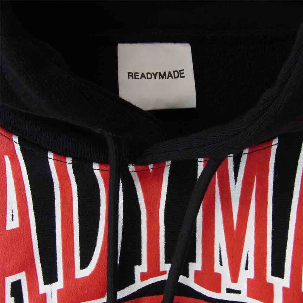 READY MADE レディメイド RE-CO-BK-00-00-195 HOODIE R.MUTT カレッジ 風 ロゴ フーディー ブラック系 L【極上美品】【中古】